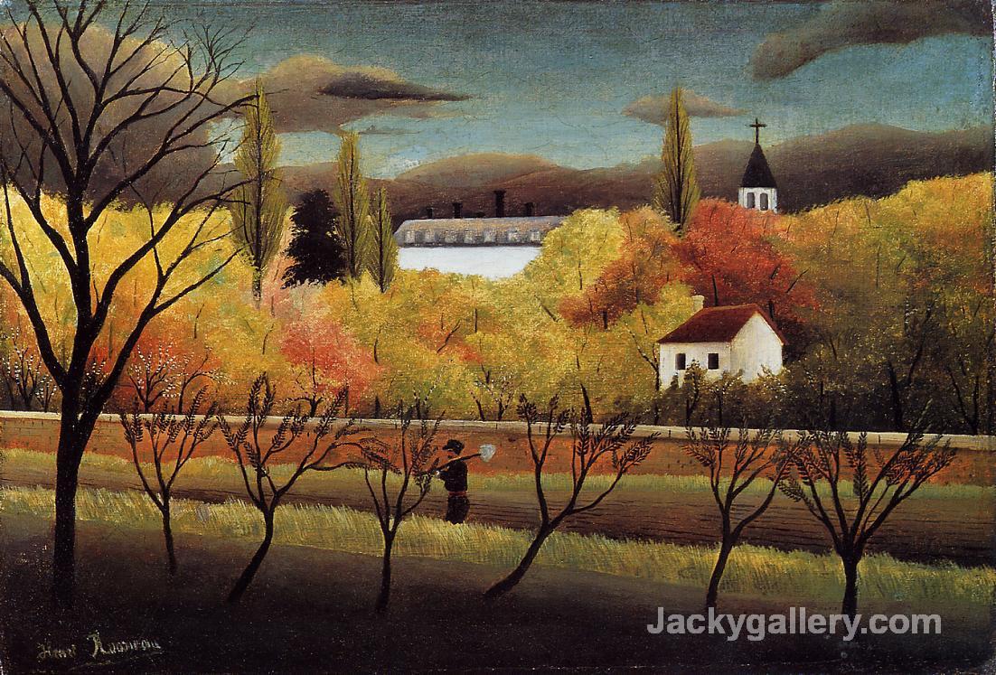 Landscape with Farmer by Henri Rousseau paintings reproduction
